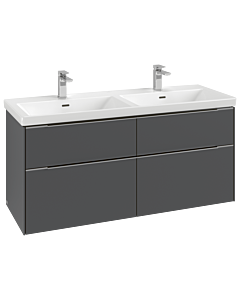 Villeroy und Boch Subway 3.0 Waschtisch-Unterschrank C56802VR 127,2x56,6x47,8cm, ohne LED/Griff monochrom, graphite