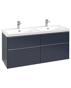 Villeroy und Boch Subway 3. 1930 vanity unit C568L0VQ 127.2x56.6x47.8cm, with LED / handle aluminum glossy, marine blue