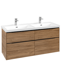 Villeroy und Boch Subway 3. 1930 vanity unit C568L1RH 127.2x56.6x47.8cm, with LED / handle Volcano black, kansas oak