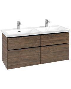 Villeroy und Boch Subway 3. 1930 vanity unit C568L1VH 127.2x56.6x47.8cm, with LED / handle Volcano black, arizona oak