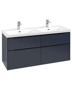 Villeroy und Boch Subway 3. 1930 vanity unit C568L1VQ 127.2x56.6x47.8cm, with LED / handle Volcano black, marine blue