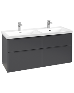 Villeroy und Boch Subway 3. 1930 vanity unit C568L2VR 127.2x56.6x47.8cm, with LED / handle monochrome, graphite