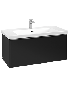 Villeroy und Boch Subway 3.0 Waschtisch-Unterschrank C56900VL 97,3x42,9x47,8cm, ohne LED/Griff Aluminium glänzend, volcano black