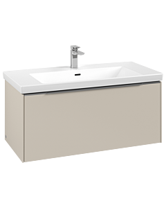 Villeroy und Boch Subway 3.0 Waschtisch-Unterschrank C56900VN 97,3x42,9x47,8cm, ohne LED/Griff Aluminium glänzend, cashmere grey