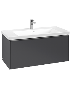 Villeroy und Boch Subway 3.0 Waschtisch-Unterschrank C56900VR 97,3x42,9x47,8cm, ohne LED/Griff Aluminium glänzend, graphite
