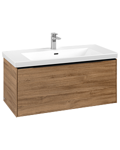 Villeroy und Boch Subway 3.0 Waschtisch-Unterschrank C56901RH 97,3x42,9x47,8cm, ohne LED/Griff Volcano black, kansas oak