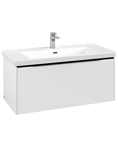 Villeroy und Boch Subway 3.0 Waschtisch-Unterschrank C56901VF 97,3x42,9x47,8cm, ohne LED/Griff Volcano black, pure white