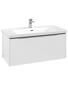 Villeroy und Boch Subway 3.0 Waschtisch-Unterschrank C569L0VF 97,3x42,9x47,8cm, mit LED/Griff Aluminium glänzend, pure white