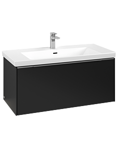 Villeroy und Boch Subway 3.0 Waschtisch-Unterschrank C569L0VL 97,3x42,9x47,8cm, mit LED/Griff Aluminium glänzend, volcano black