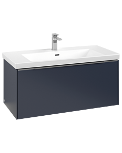 Villeroy und Boch Subway 3. 1930 C569L0VQ 97,3x42,9x47,8cm, avec LED / poignée aluminium brillant, bleu marine