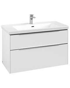 Villeroy und Boch Subway 3. 1930 vanity unit C57000VF 97.3x57.6x47.8cm, without LED / handle aluminum glossy, pure white