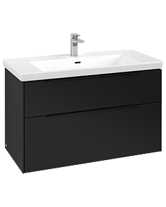 Villeroy und Boch Subway 3.0 Waschtisch-Unterschrank C57001VL 97,3x57,6x47,8cm, ohne LED/Griff Volcano black, volcano black