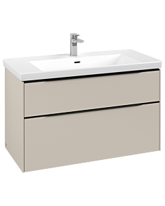 Villeroy und Boch Subway 3. 1930 vanity unit C57001VN 97.3x57.6x47.8cm, without LED / handle Volcano black, cashmere gray