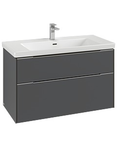 Villeroy und Boch Subway 3.0 Waschtisch-Unterschrank C57002VR 97,3x57,6x47,8cm, ohne LED/Griff monochrom, graphite