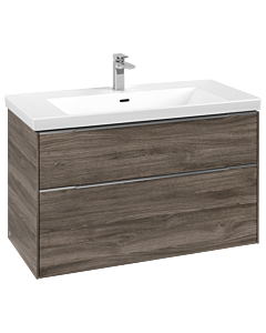 Villeroy und Boch Subway 3. 1930 C570L0RK 97,3x57,6x47,8cm, avec LED / poignée aluminium brillant, chêne pierre