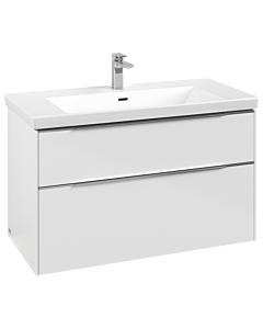 Villeroy und Boch Subway 3. 1930 vanity unit C570L0VE 97.3x57.6x47.8cm, with LED / handle aluminum glossy, brilliant white