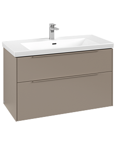 Villeroy und Boch Subway 3.0 Waschtisch-Unterschrank C570L2VM 97,3x57,6x47,8cm, mit LED/Griff monochrom, taupe
