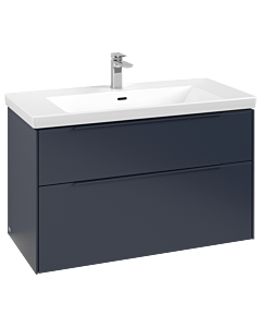 Villeroy und Boch Subway 3. 1930 vanity unit C570L2VQ 97.3x57.6x47.8cm, with LED / handle monochrome, marine blue