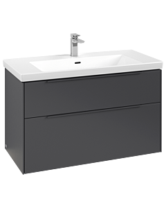 Villeroy und Boch Subway 3.0 Waschtisch-Unterschrank C570L2VR 97,3x57,6x47,8cm, mit LED/Griff monochrom, graphite