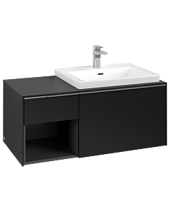 Villeroy und Boch Subway 3. 1930 vanity unit C57100VL 100.1x42.25x51.6cm, without LED / handle aluminum glossy, volcano black
