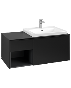 Villeroy und Boch Subway 3. 1930 vanity unit C57101VL 100.1x42.25x51.6cm, without LED / handle Volcano black, volcano black