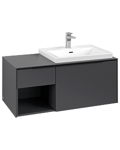 Villeroy und Boch Subway 3.0 Waschtisch-Unterschrank C57101VR 100,1x42,25x51,6cm, ohne LED/Griff Volcano black, graphite