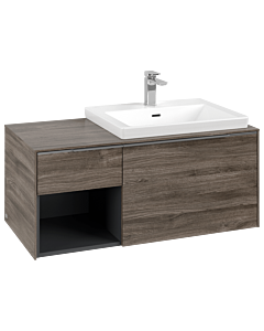 Villeroy und Boch Subway 3.0 Waschtisch-Unterschrank C571L0RK 100,1x42,25x51,6cm, mit LED/Griff Aluminium glänzend, stone oak
