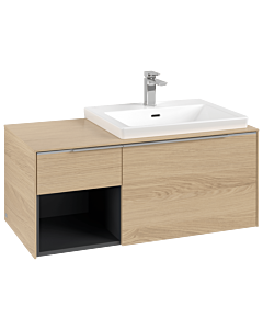 Villeroy und Boch Subway 3.0 Waschtisch-Unterschrank C571L0VJ 100,1x42,25x51,6cm, mit LED/Griff Aluminium glänzend, nordic oak