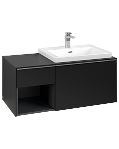 Villeroy und Boch Subway 3. 1930 C571L0VL 100,1x42,25x51,6cm, avec LED / poignée aluminium brillant, noir volcan