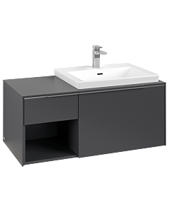 Villeroy und Boch Subway 3. 1930 vanity unit C571L0VR 100.1x42.25x51.6cm, with LED / handle aluminum glossy, graphite