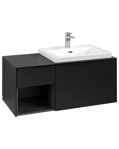 Villeroy und Boch Subway 3. 1930 vanity unit C571L1VL 100.1x42.25x51.6cm, with LED / handle Volcano black, volcano black