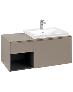 Villeroy und Boch Subway 3.0 Waschtisch-Unterschrank C571L2VM 100,1x42,25x51,6cm, mit LED/Griff monochrom, taupe