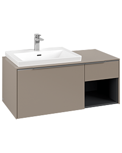 Villeroy und Boch Subway 3.0 Waschtisch-Unterschrank C57200VM 100,1x42,25x51,6cm, ohne LED/Griff Aluminium glänzend, taupe