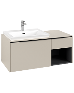 Villeroy und Boch Subway 3.0 Waschtisch-Unterschrank C572L1VN 100,1x42,25x51,6cm, mit LED/Griff Volcano black, cashmere grey