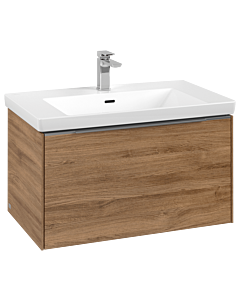 Villeroy und Boch Subway 3.0 Waschtisch-Unterschrank C57300RH 77,2x42,9x47,8cm, ohne LED/Griff Aluminium glänzend, kansas oak