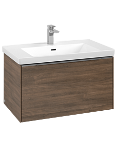 Villeroy und Boch Subway 3.0 Waschtisch-Unterschrank C57300VH 77,2x42,9x47,8cm, ohne LED/Griff Aluminium glänzend, arizona oak