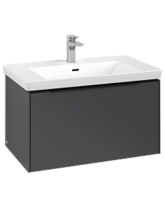 Villeroy und Boch Subway 3.0 Waschtisch-Unterschrank C57301VR 77,2x42,9x47,8cm, ohne LED/Griff Volcano black, graphite