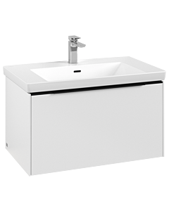 Villeroy und Boch Subway 3. 1930 vanity unit C573L1VF 77.2x42.9x47.8cm, with LED / handle Volcano black, pure white