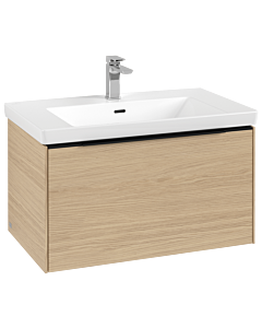 Villeroy und Boch Subway 3.0 Waschtisch-Unterschrank C573L1VJ 77,2x42,9x47,8cm, mit LED/Griff Volcano black, nordic oak