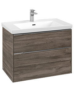 Villeroy und Boch Subway 3. 1930 vanity unit C57400RK 77.2x57.6x47.8cm, without LED / handle aluminum glossy, stone oak