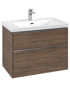 Villeroy und Boch Subway 3.0 Waschtisch-Unterschrank C57400VH 77,2x57,6x47,8cm, ohne LED/Griff Aluminium glänzend, arizona oak