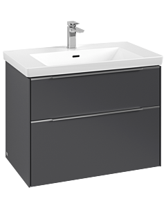 Villeroy und Boch Subway 3.0 Waschtisch-Unterschrank C57400VR 77,2x57,6x47,8cm, ohne LED/Griff Aluminium glänzend, graphite
