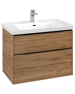 Villeroy und Boch Subway 3.0 Waschtisch-Unterschrank C57401RH 77,2x57,6x47,8cm, ohne LED/Griff Volcano black, kansas oak