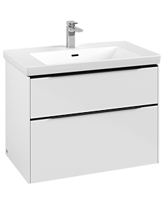 Villeroy und Boch Subway 3.0 Waschtisch-Unterschrank C57401VE 77,2x57,6x47,8cm, ohne LED/Griff Volcano black, brilliant white