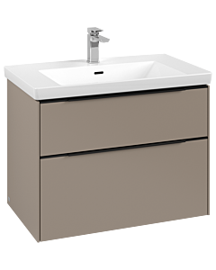 Villeroy und Boch Subway 3. 1930 vanity unit C57401VM 77.2x57.6x47.8cm, without LED / handle Volcano black, taupe