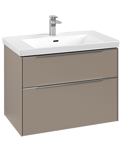 Villeroy und Boch Subway 3. 1930 vanity unit C574L0VM 77.2x57.6x47.8cm, with LED / handle aluminum glossy, taupe