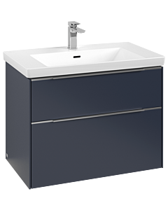Villeroy und Boch Subway 3. 1930 vanity unit C574L0VQ 77.2x57.6x47.8cm, with LED / handle aluminum glossy, marine blue