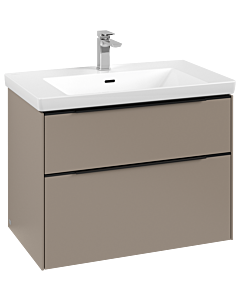 Villeroy und Boch Subway 3. 1930 vanity unit C574L1VM 77.2x57.6x47.8cm, with LED / handle Volcano black, taupe