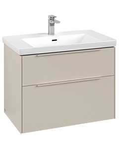 Villeroy und Boch Subway 3. 1930 vanity unit C574L2VN 77.2x57.6x47.8cm, with LED / handle monochrome, cashmere gray