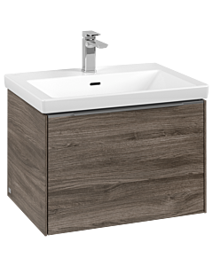 Villeroy und Boch Subway 3.0 Waschtisch-Unterschrank C575L0RK 62,2x42,9x47,8cm, mit LED/Griff Aluminium glänzend, stone oak
